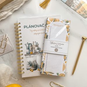 SET Plánovač chutí Citrus + magnetický nákupný zoznam – A5 meal planner