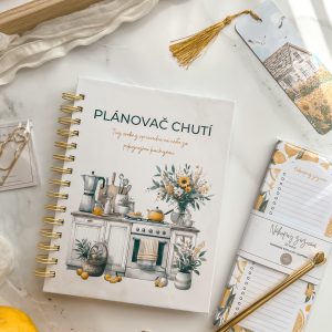 Plánovač chutí Citrus A5 – ručne vyrobený akvarelový meal planner