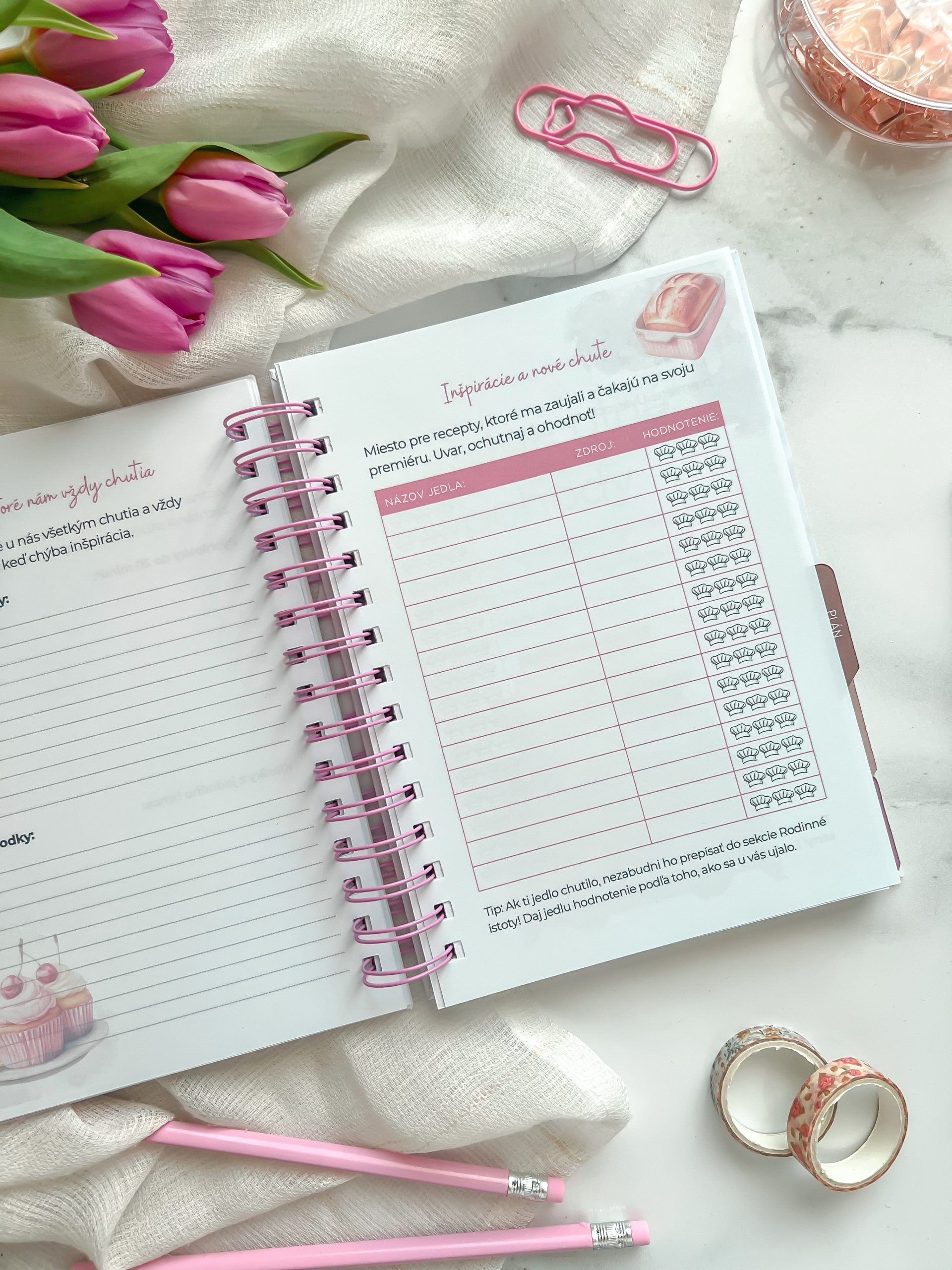 Plánovač chutí Candy A5 – ručne vyrobený akvarelový meal planner – Obrázok 8