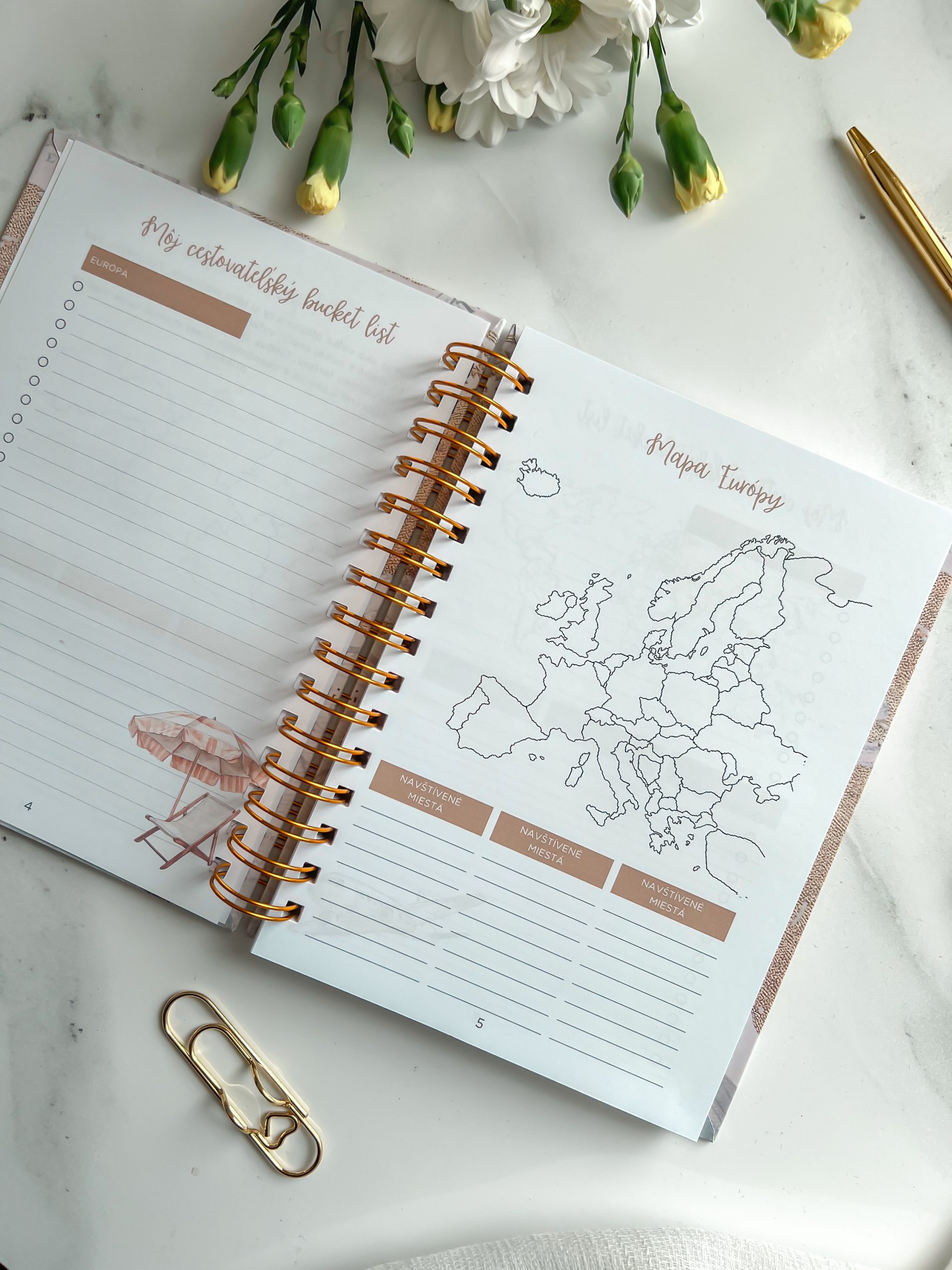 Cestovateľský denník a plánovač CESTA A5 – travel journal s mapami a packing listom – Obrázok 4